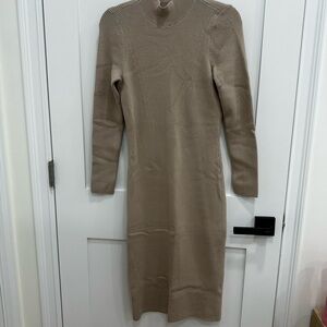 Abercrombie Tan Knit Open Back Dress